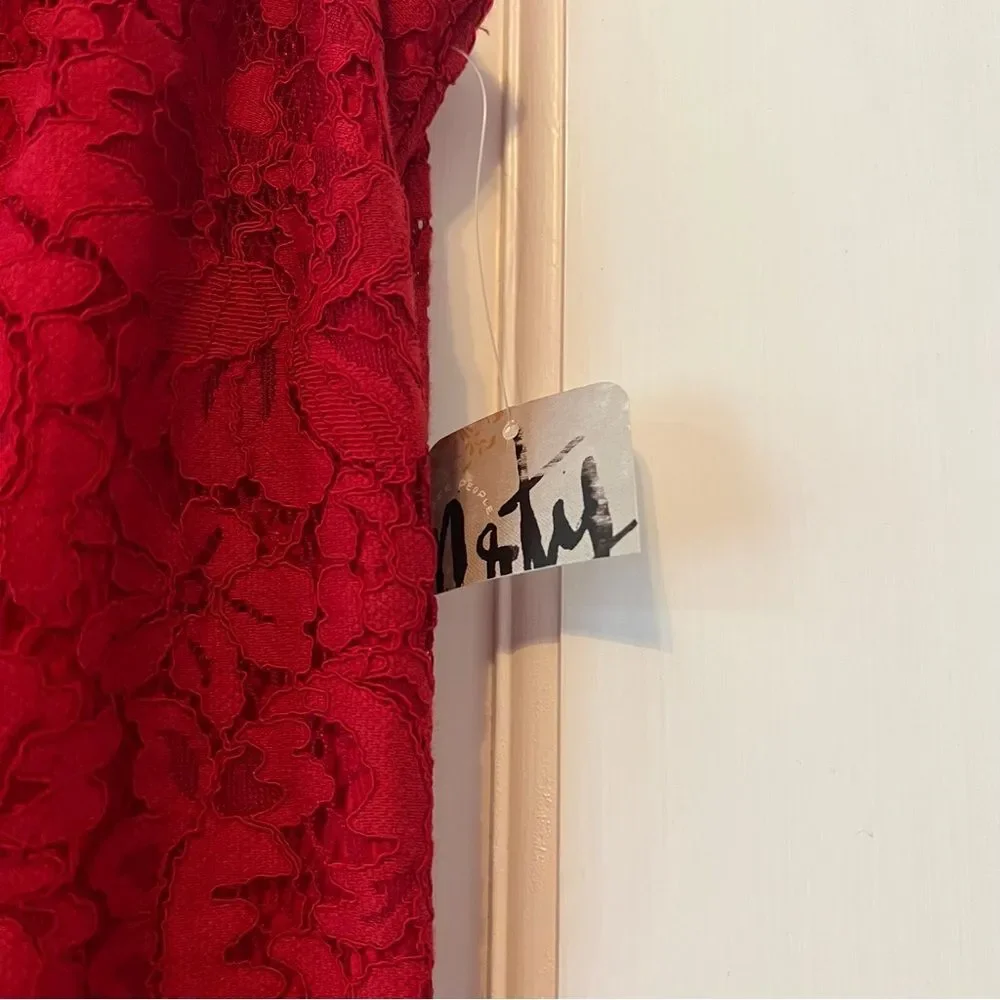 NWT Saylor x Free People Red Cherie Lace Mini Dress Size Large - Picture 8 of 10